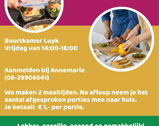 We gaan weer mealpreppen in Buurtkamer de Luyk!